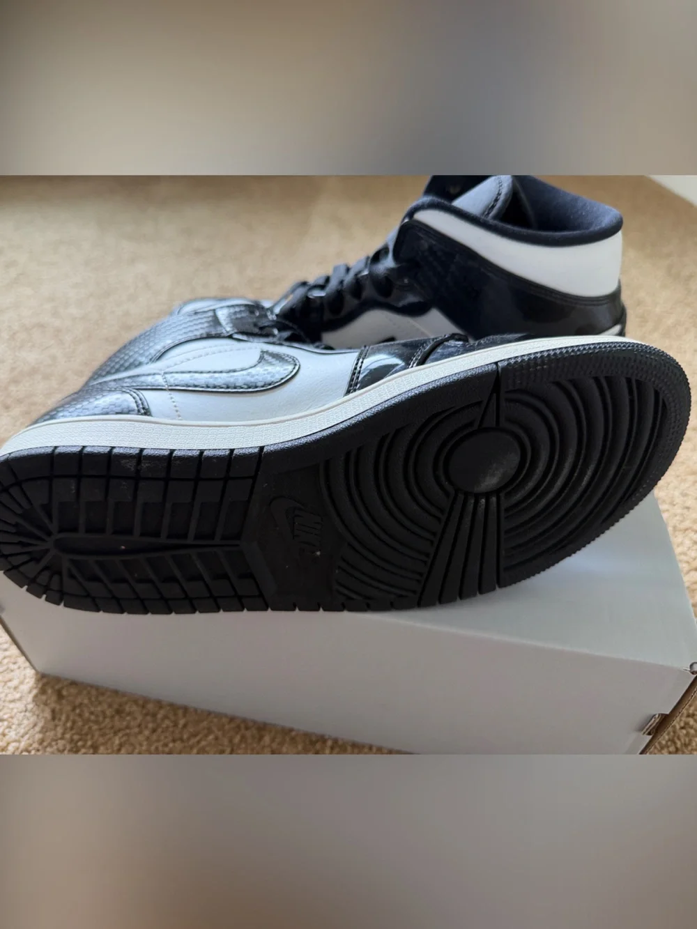 Nike Air Jordan 1 Mid Black and White Men's Sneakers